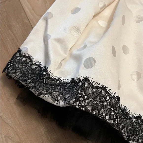 Jessica McClintock Strapless Dress with Black Lace - Picture 2 of 7